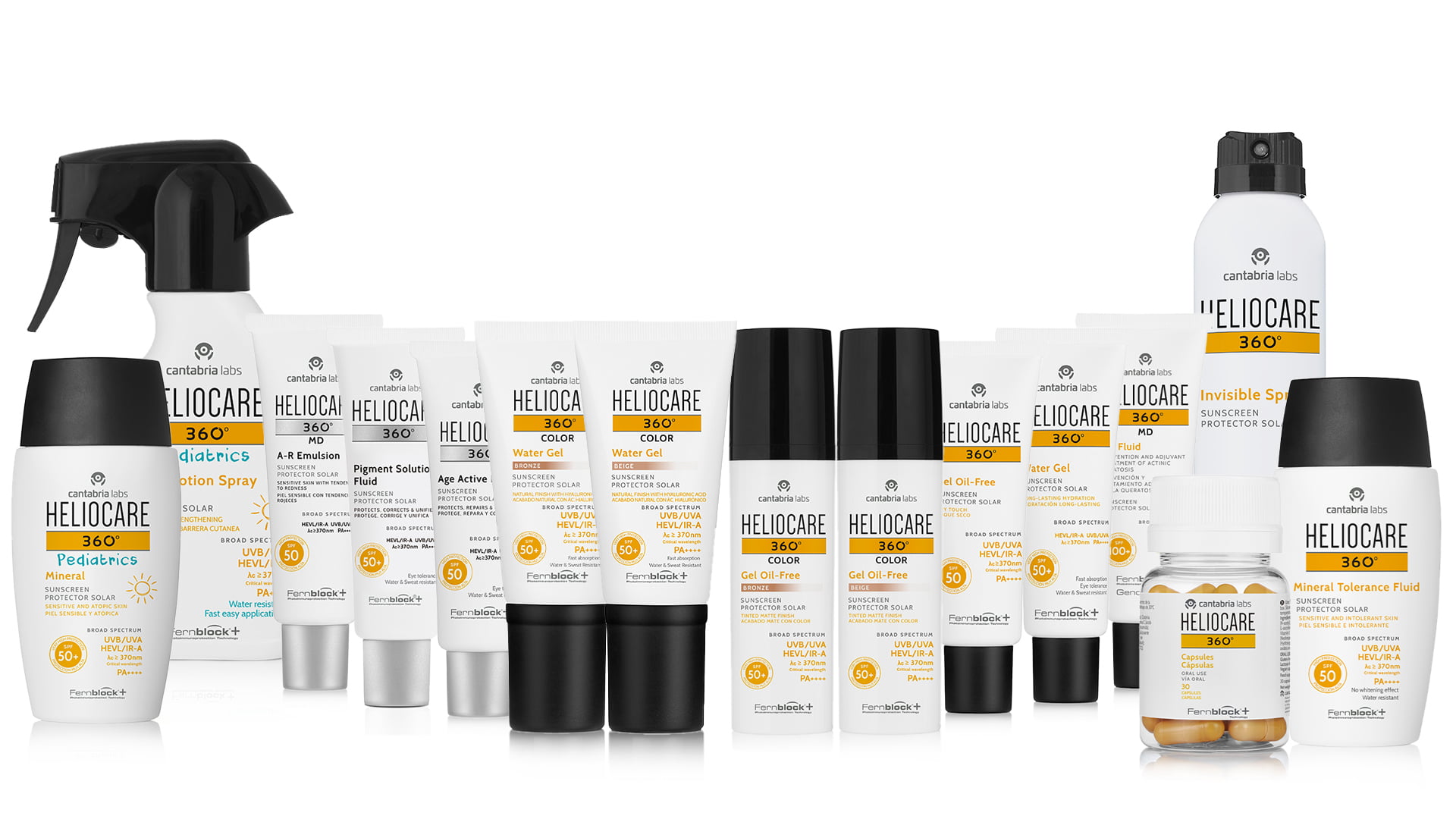 The range of Heliocare 360° products