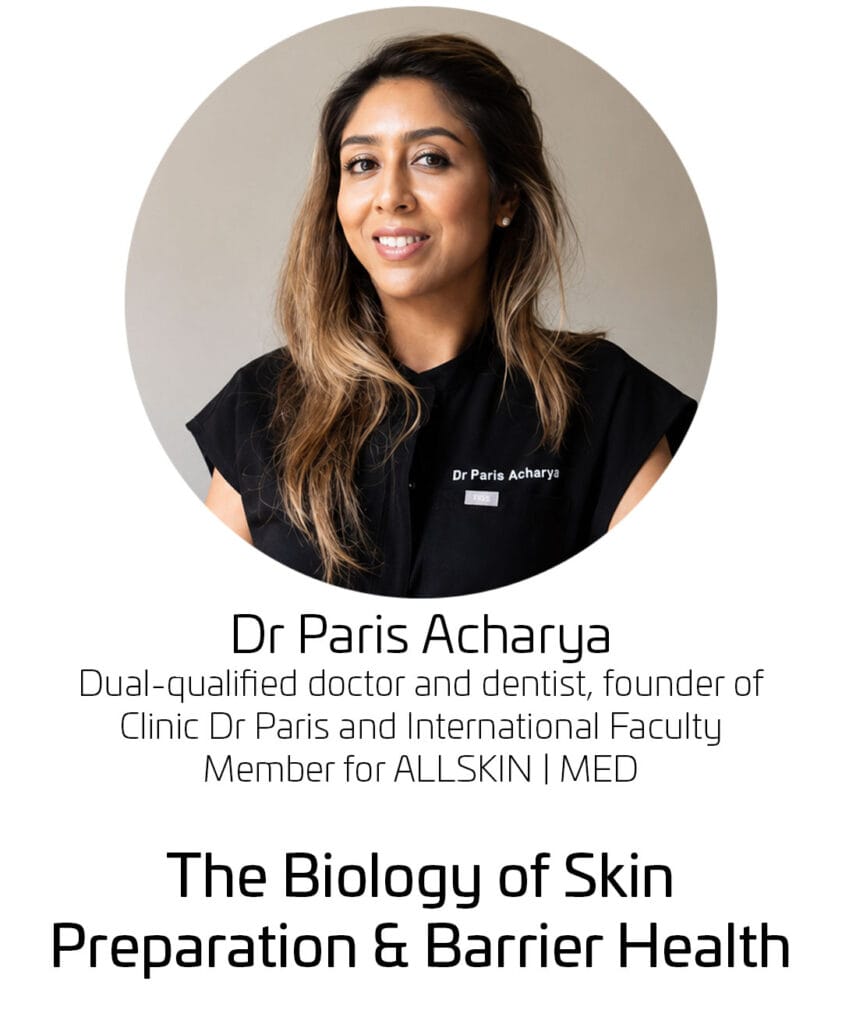 Dr Paris Acharya
Dual-qualified doctor and dentist, founder of Clinic Dr Paris and International Faculty Member for ALLSKIN | MED.